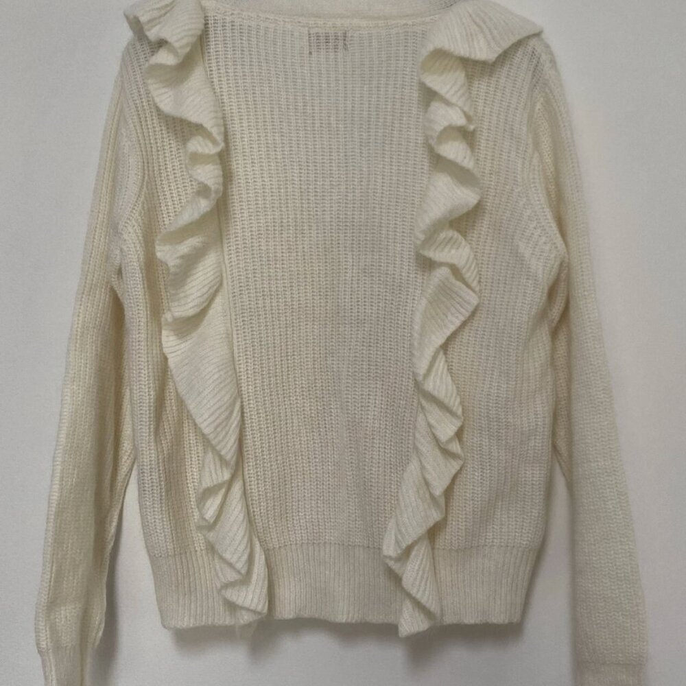 POL Kelli Ivory Ruffle Cardigan - Picture 2 of 3